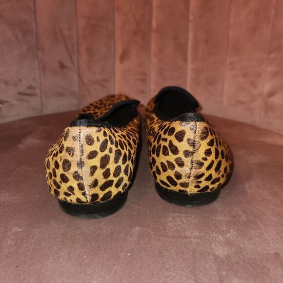 Womens Nine West Haydyn Round Toe Loafers Leopard Faux Suede Size 8M Brown - Picture 4 of 6